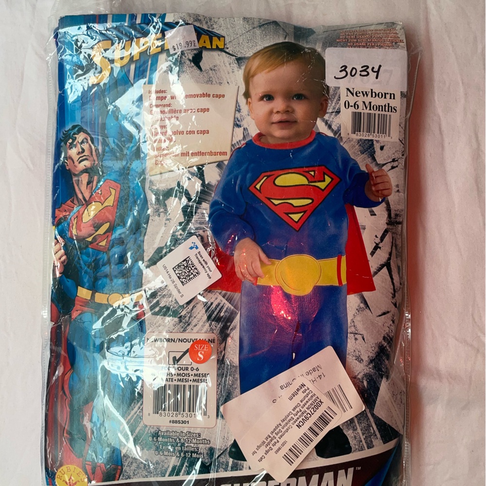 Baby Superman Costume Size 6M Onesie - Picture 2 of 2